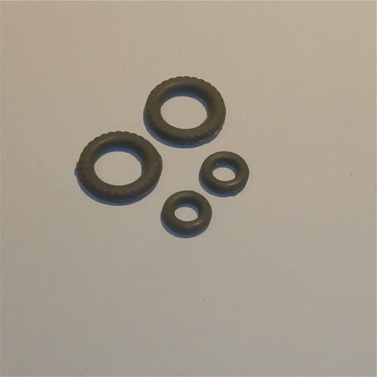 Matchbox Lesney 1-75 50 b or 72 a Tractor Grey Tires Set of 4 Tyres Pack #35