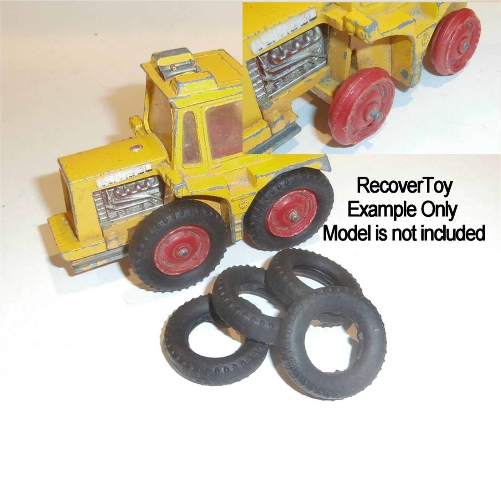 Matchbox Kingsize K 5c Muir Hill Tractor Tires Set of 4 Tyres Pack #85