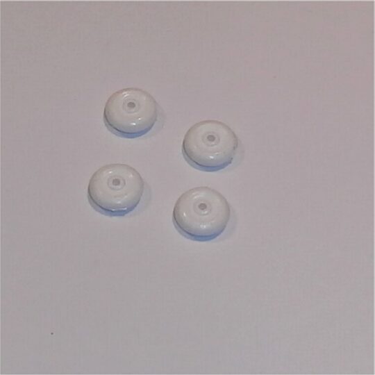Tootsie Toys 14mm Rubber Wheel 4mm Wide White Set of 4 Tyres Pack #129