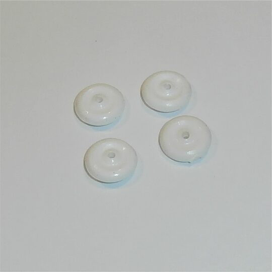 Tootsie Toys 14mm Rubber Wheel 3mm Wide White Set of 4 Tyres Pack #149